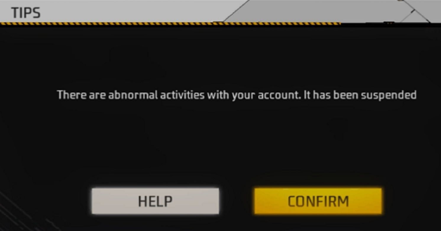 This error message that will appear on the screen if the accounts have been banned (Image via Garena)